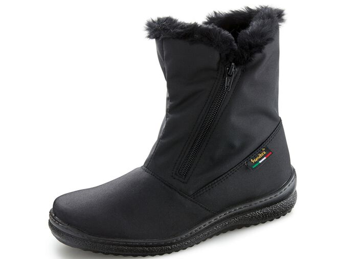 ELENA EDEN, atmungsaktive Damen-Stiefeletten, Winterschuhe, Weite G, mit Rei&szlig;verschluss SCHWARZ
