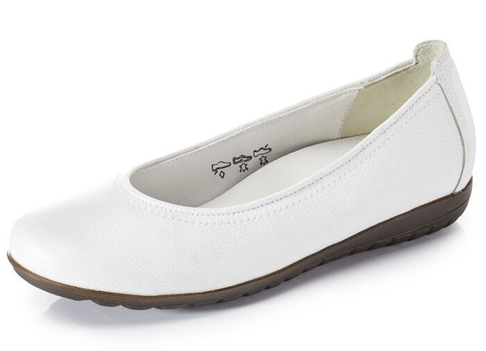 Waldl&auml;ufer Ballerina mit Rundum-Gummizug WEISS