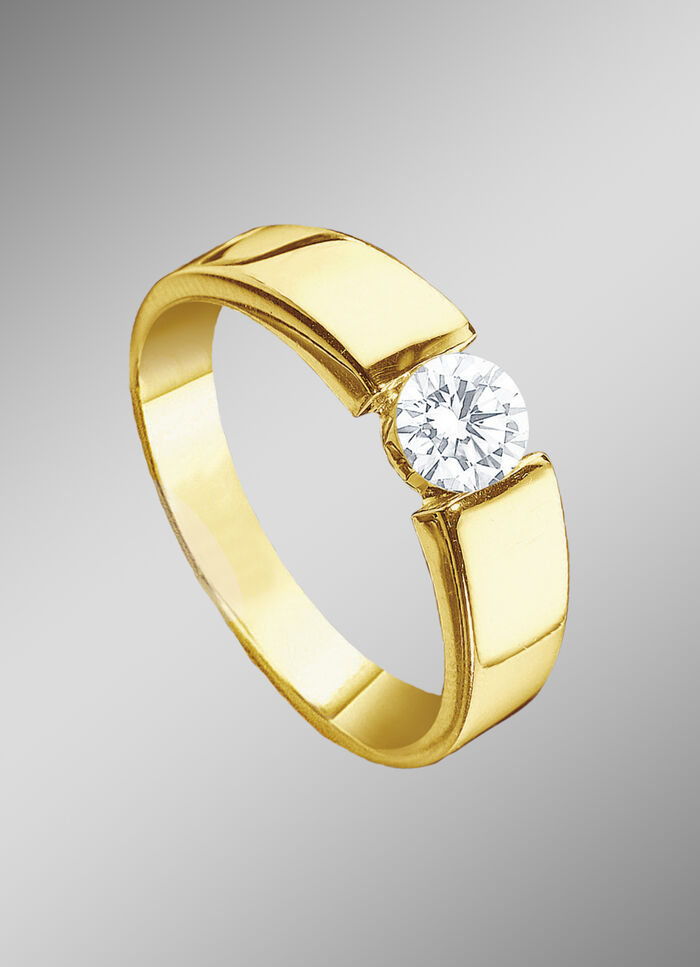 Massiver Damenring mit Brillant