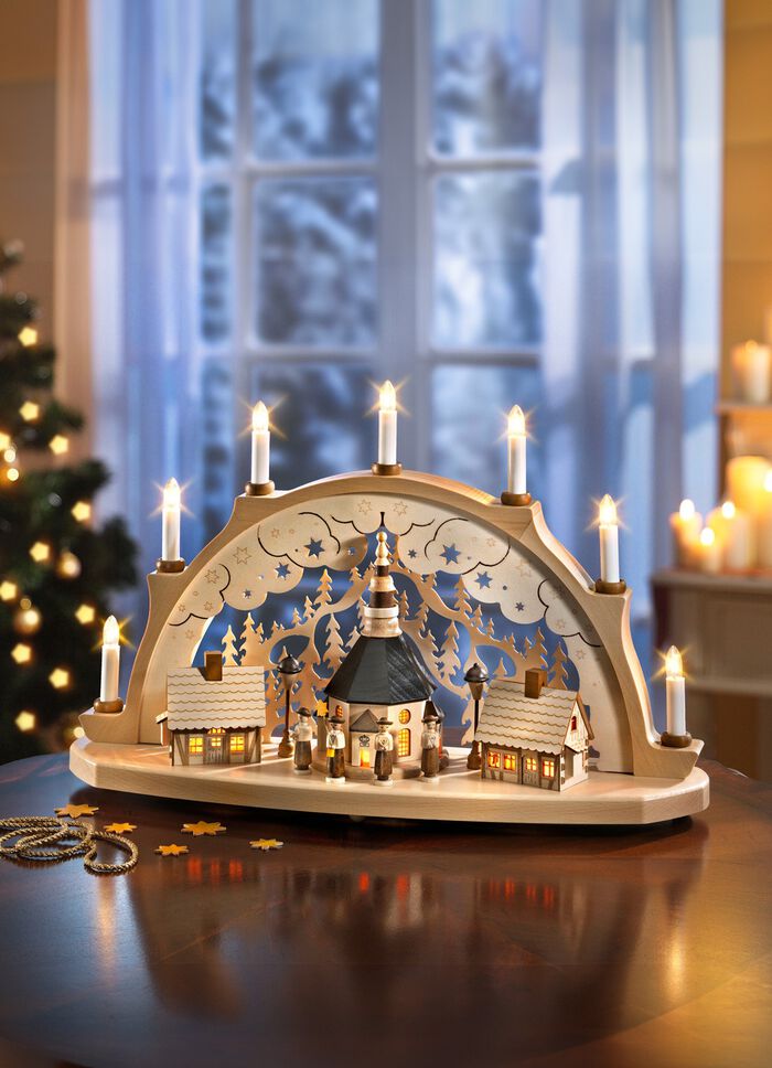 Schwibbogen aus massivem Holz 