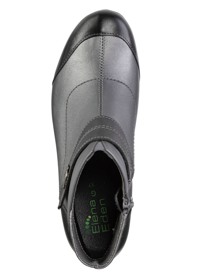 ELENA EDEN, elegante Damen-Stiefeletten, Weite G, mit herausnehmbarem Fu&szlig;bett ALTSILBER-SCHWARZ
