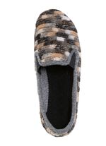 Hausschuh aus gemustertem Textilmaterial GRAU-MULTICOLOR