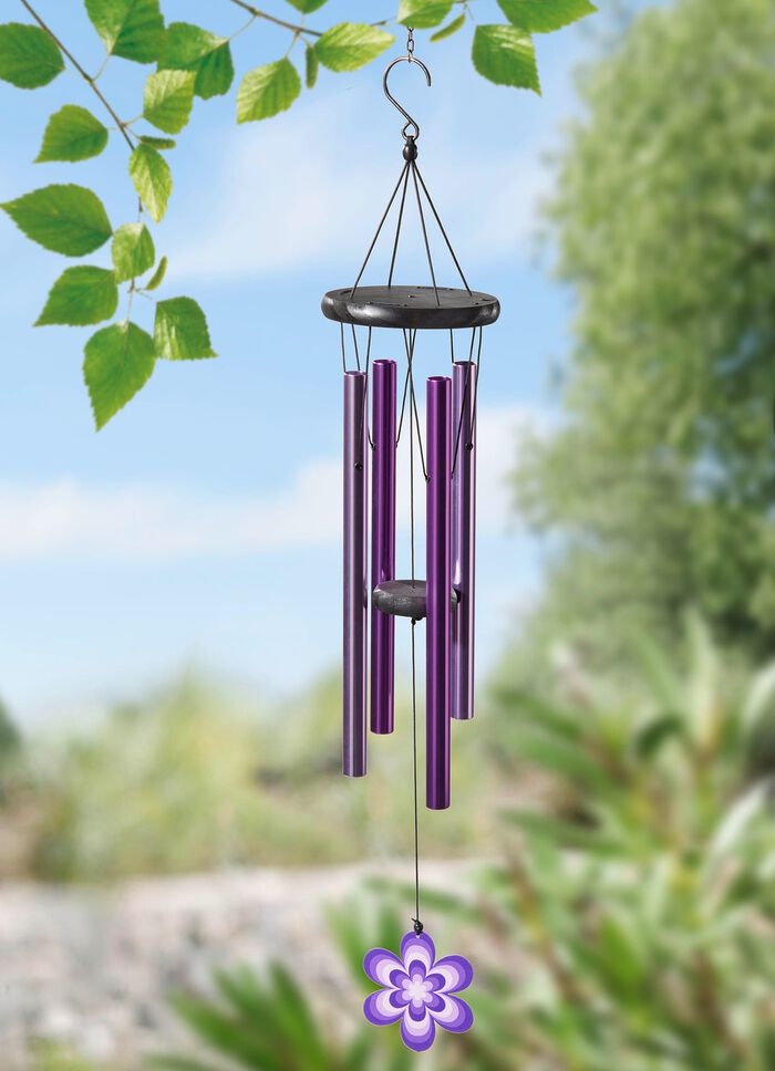 Klangspiel aus Aluminium, Eisen und Holz LILA