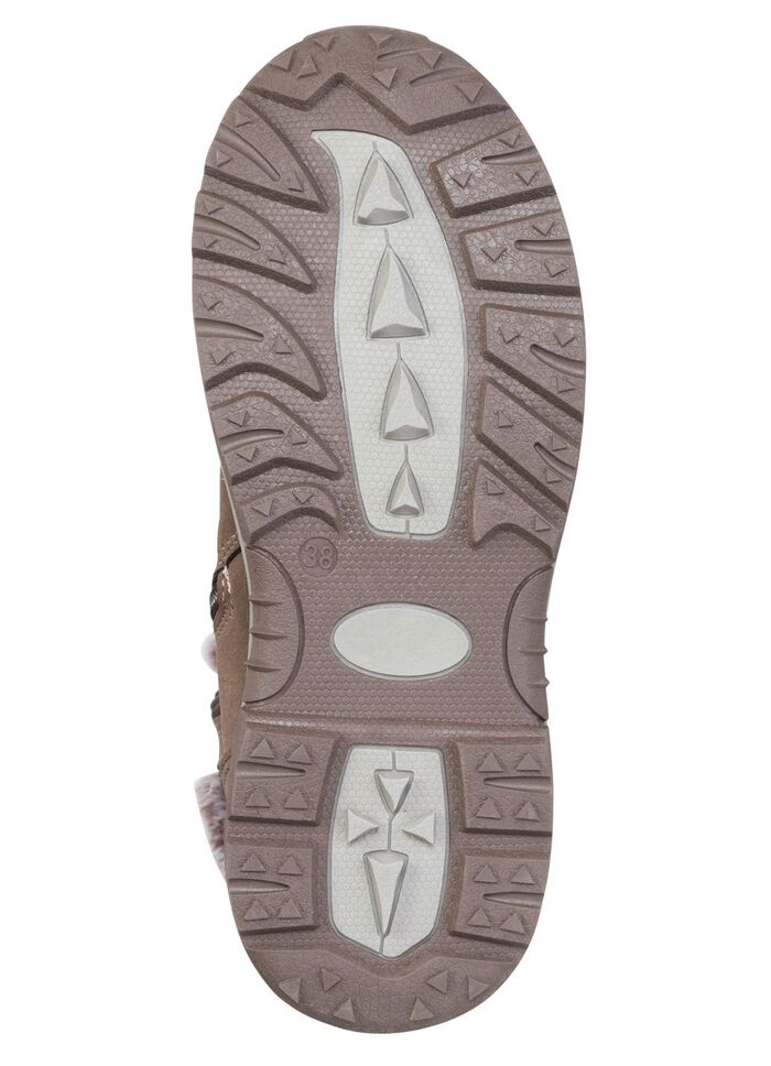 Gef&uuml;tterte Damen-Stiefel, Winterschuhe, mit Rei&szlig;verschluss TAUPE