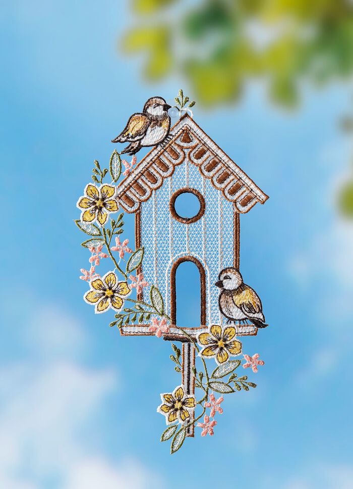 Fensterbild aus Plauener Spitze 