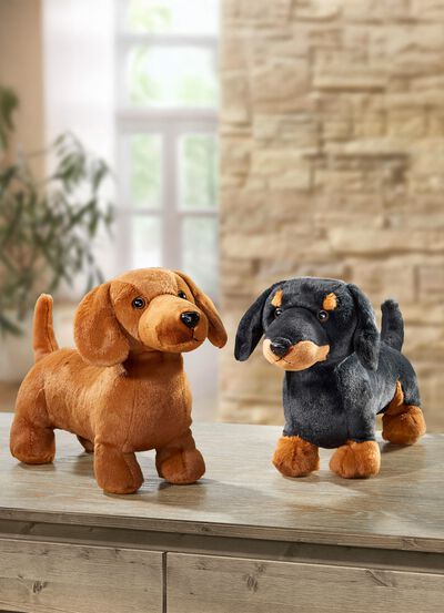 Pl&uuml;sch-Dackel, 2er-Set 