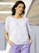 Pulli in quergestricktem Dessin WEISS