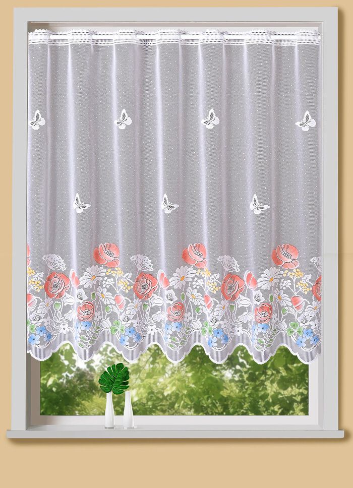 Handcolorierter Kurzstore mit Mohnblumen-Motiven 