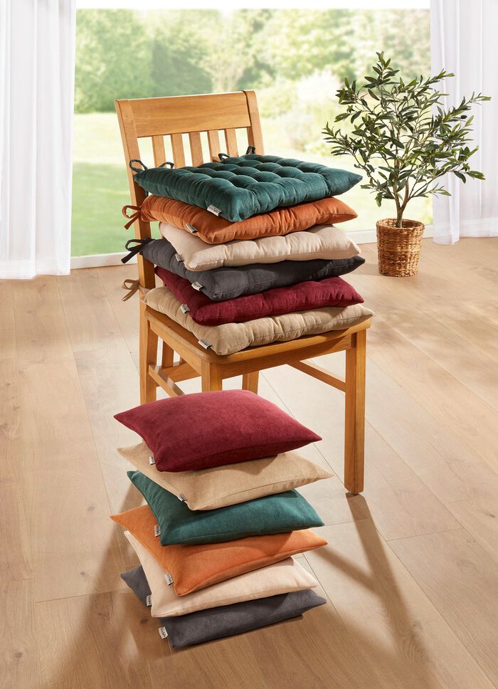 Stuhlkissen und Kissenbezug in Feincord CREME