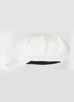 Elegante Damen-Ballonm&uuml;tze, mit r&uuml;ckw&auml;rtigem Elastikeinsatz WEISS