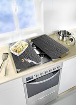 Herdabdeckplatten Schiefer, 2er-Set 