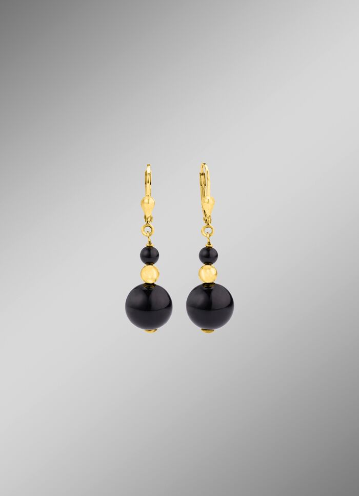 Ohrringe mit echtem schwarzen Achat 