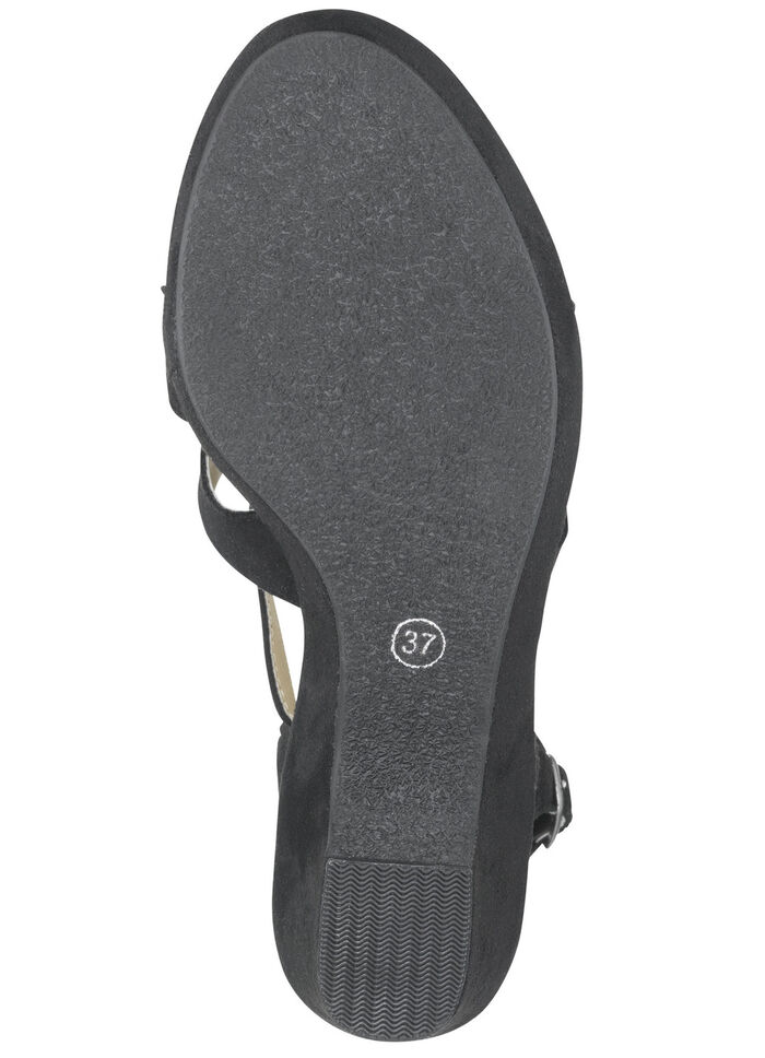 Andrea Conti, modische Damen-Sandaletten, mit verstellbarem Fersenriemchen SCHWARZ