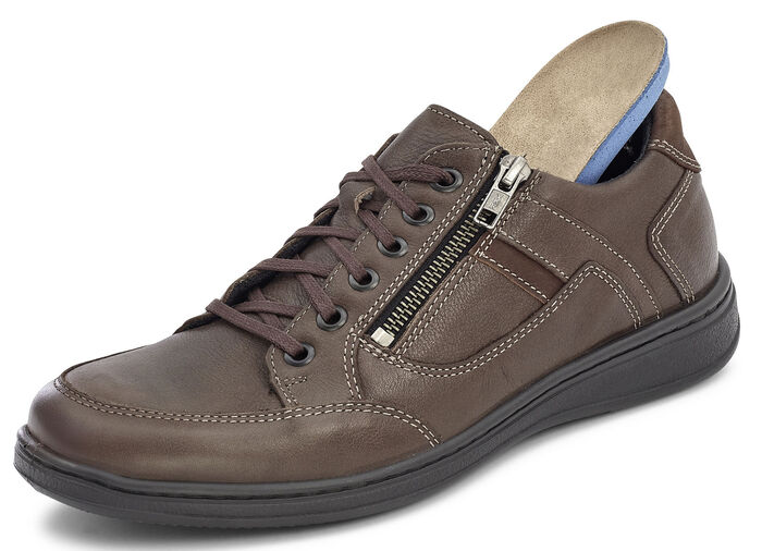 GINO GALANTE, sportliche Herren-Schnürhschuhe, mit herausnehmbarem Fußbett MARONE