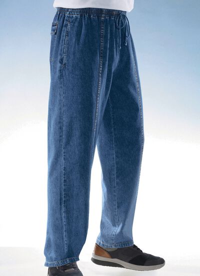 Schlupfjeans mit Gummibund und Kordelzug in 4 Farben 