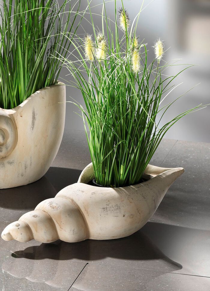 Grasbusch aus Kunstmaterial in Muschel 