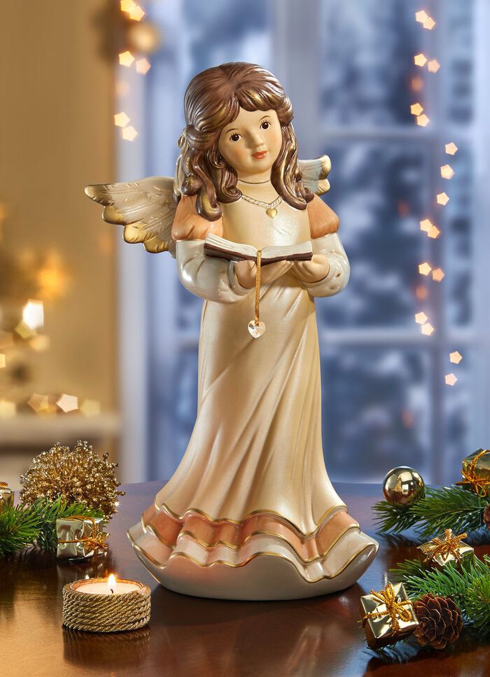 Engel mit Buch und Svarovski-Herz aus dem Hause Goebel CHAMPANGER