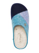 Laurina, klassische Damen-Hausschuhe, Weite H, mit anatomisch geformtem Fu&szlig;bett BLAU-T&Uuml;RKIS