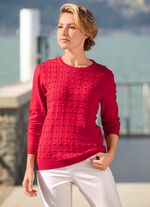 Pullover mit streckendem Strukturmuster ROT