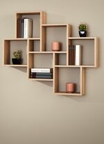 Wandregal mit pflegeleichter Melaminharzbeschichtung EICHE