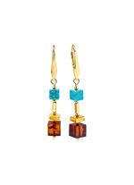 Ohrringe mit Bernstein und T&uuml;rkis 