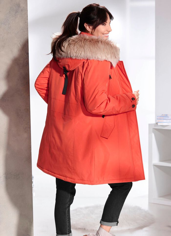 Kurzmantel mit gr&ouml;&szlig;enverstellbarer Kapuze 