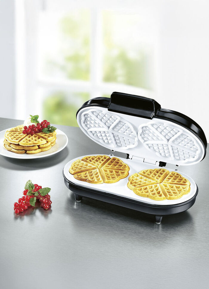 Doppel-Waffeleisen f&uuml;r 2 Waffeln auf einmal 