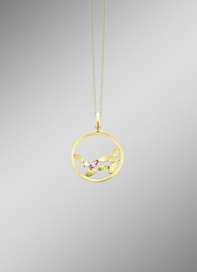 Anh&auml;nger mit Edelsteinen und synth. Zirkonia 