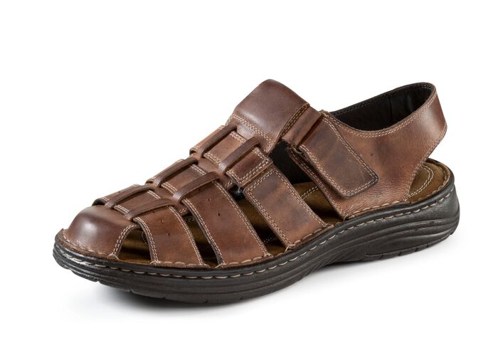 GINO GALANTE, sommerliche Herren-Sandalen, aus Leder MARONE