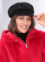 Elegante Damen-Ballonmütze, mit rückwärtigem Elastikeinsatz SCHWARZ