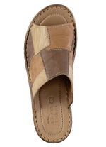 ELENA EDEN Pantolette mit dezenter Knitter-Struktur BRAUN