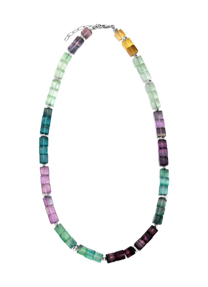 Wundersch&ouml;ne Garnitur mit H&auml;matit, beh. und Fluorit in Multicolor 