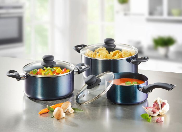 Meteor 6-teiliges Topf-Set mit Diamant-Keramik-Antihaft-Premiumbeschichtung 