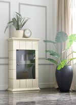 Teilmassive Vitrine mit Glast&uuml;r 