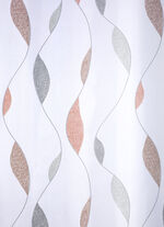 Store mit Punktewelle-Dessin ROT-GRAU