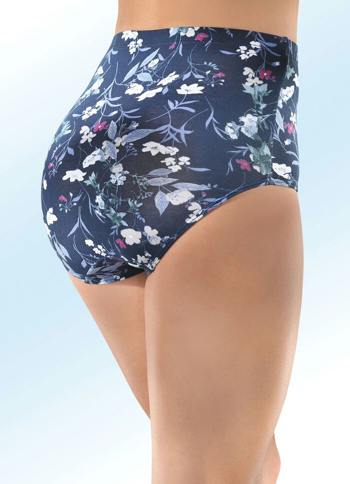 Viererpack Slips mit h&uuml;bschem Blumendessin 