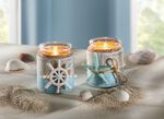 Maritime Teelichthalter aus Holz, 2er-Set 