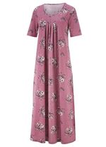 Nachthemd, kn&ouml;chellang mit kurzen &Auml;rmeln 