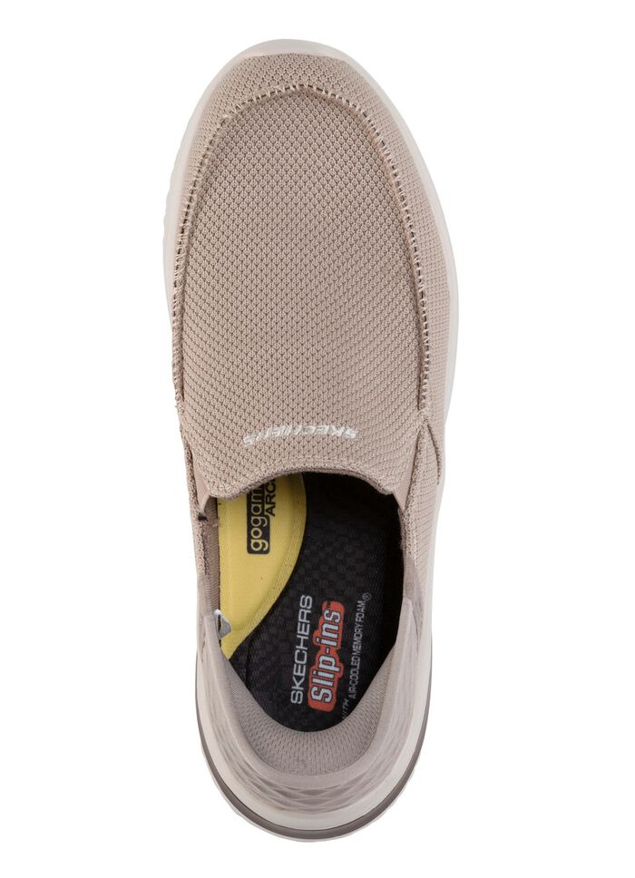 SKECHERS Slipper mit geformter Slip-Ins Fersenplatte TAUPE