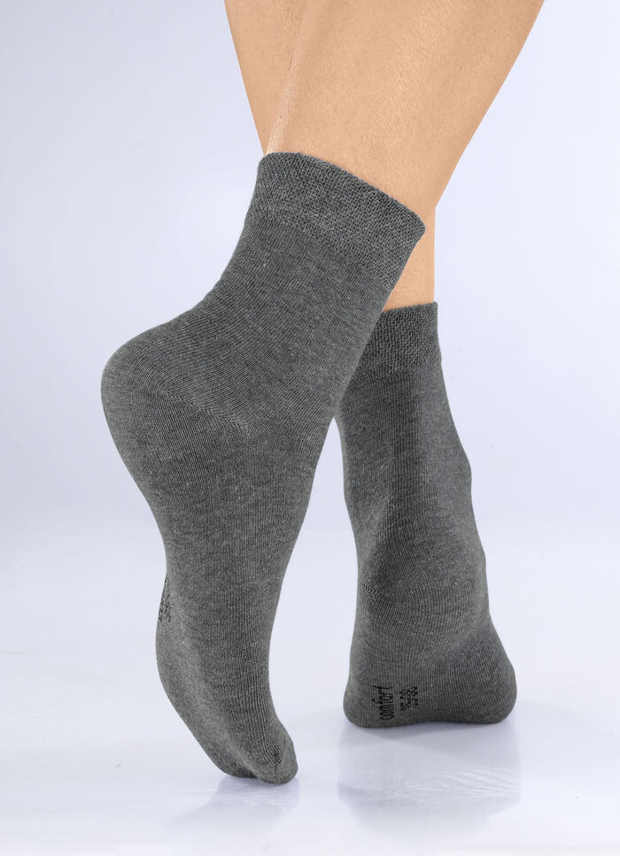 Fünferpack Socken mit extraweichem Komfortbund 3X ANTHRAZIT MELIERT, 2X SCHWARZ