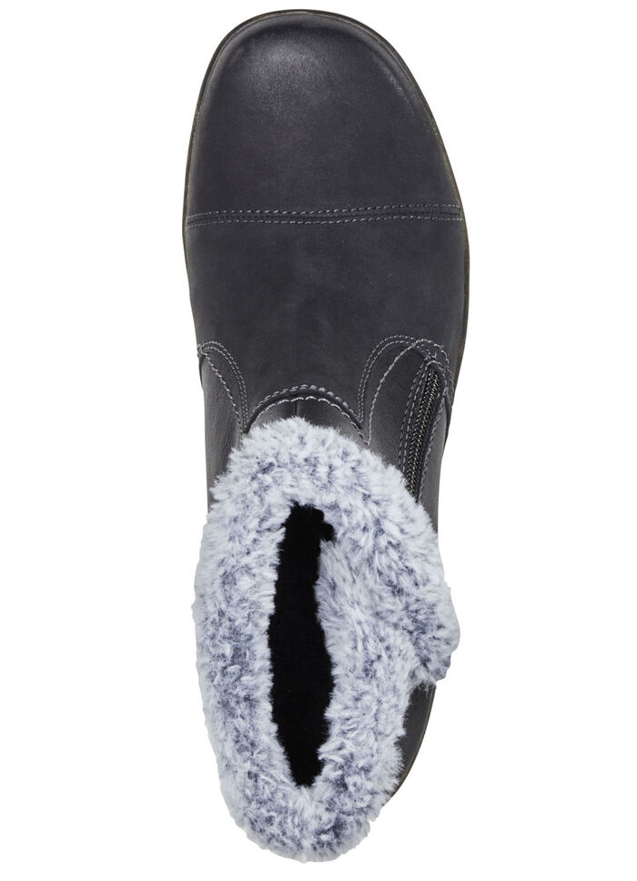 ELENA EDEN Bootie mit grauem Plüschkragen SCHWARZ-GRAU