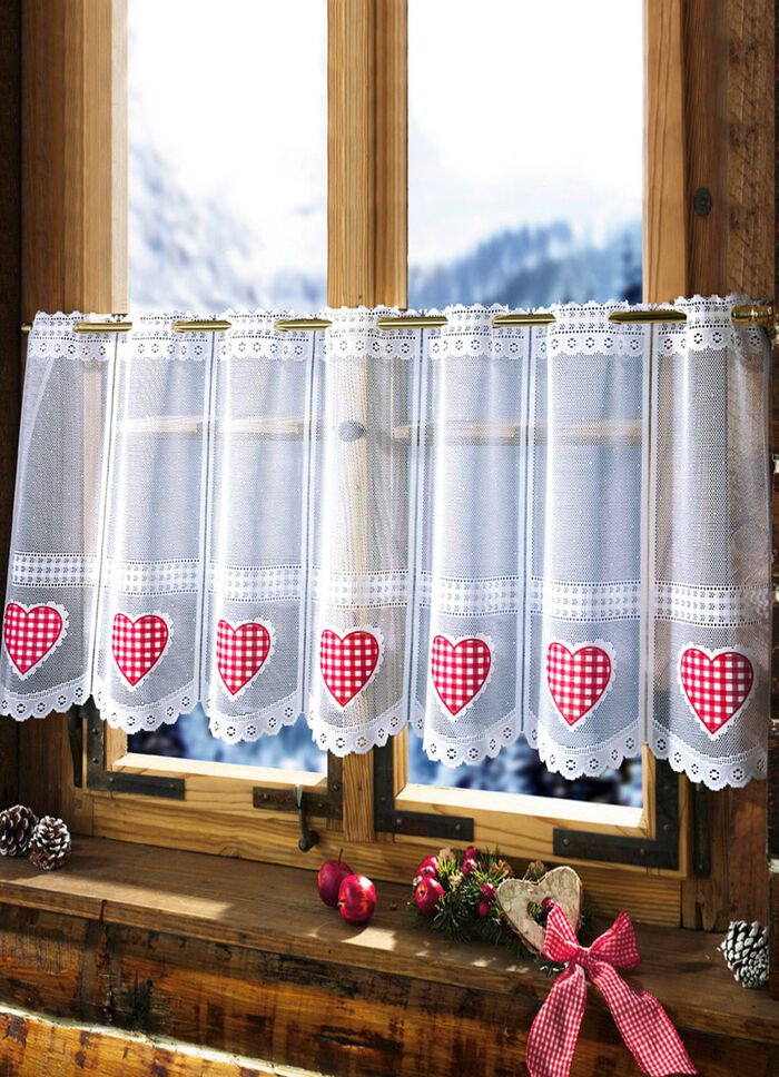 Kurzstore mit rotem Herzchen-Thermodruck-Motiv 