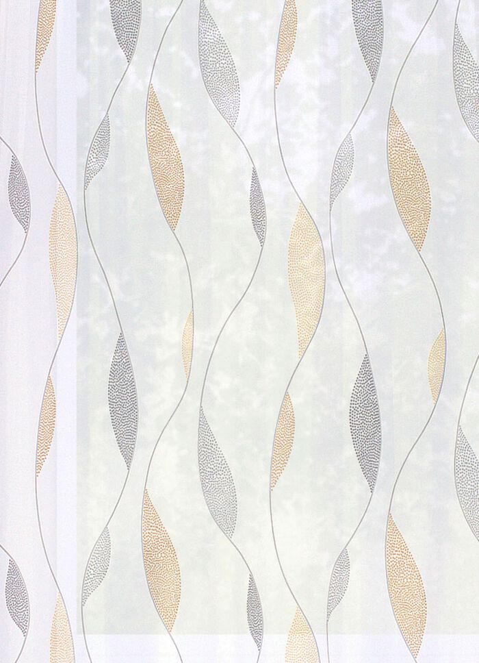 Store mit Punktewelle-Dessin GOLD-GRAU