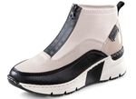 Rieker, stylische Damen-Boots, Weite G, mit Rei&szlig;verschluss ECRU-SCHWARZ