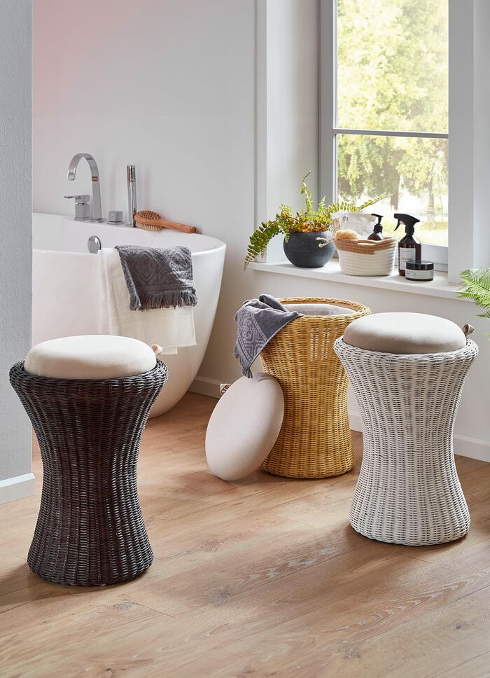 Sitzw&auml;schekorb aus Rattangeflecht 