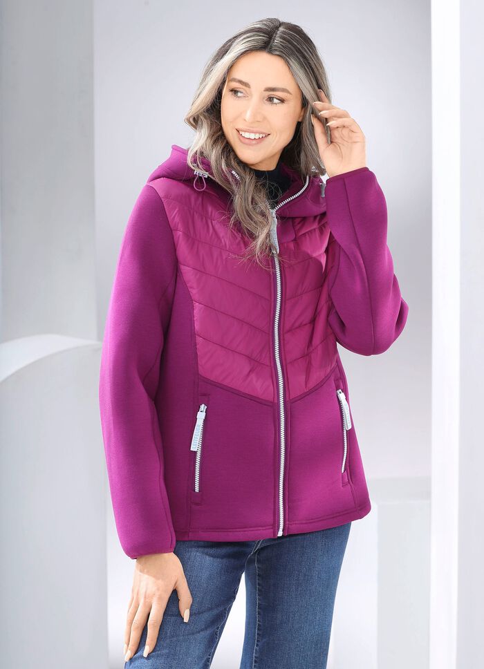 Jacke im Materialmix 