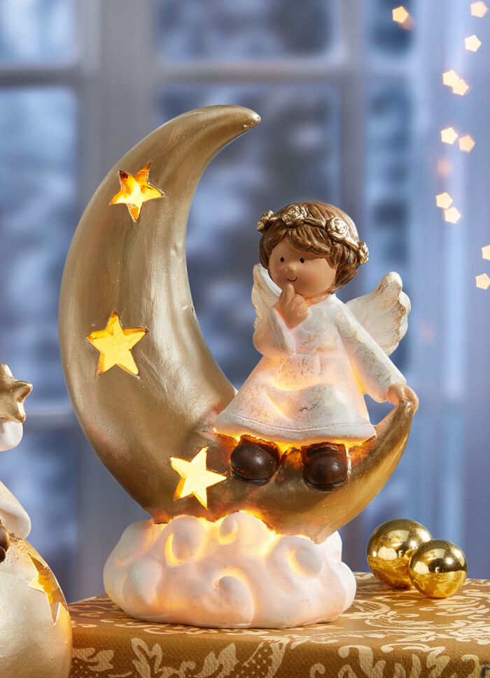 Beleuchteter Engel aus Keramik 