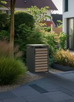 M&uuml;lltonnenbox &bdquo;Lacina&ldquo;, T&uuml;ren in Holzoptik 