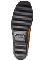 Waldläufer, bequeme Damen-Slipper, Weite H, mit herausnehmbarem Fußbett COGNAC-BLAU