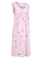 Zweierpack Nachthemden mit breiten Trägern und Knopfleiste 1X ZARTFLIEDER-BUNT, 1X ZARTROSÉ-BUNT